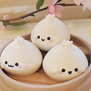 Cute Steamed Dumplings in a Basket