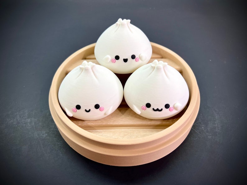 Cute Steamed Dumplings in a Basket