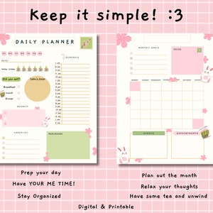 Cherry Blossom Digital Daily & Weekly Planner Set | (Spring / Sakura Edition) | Downloadable / Printable