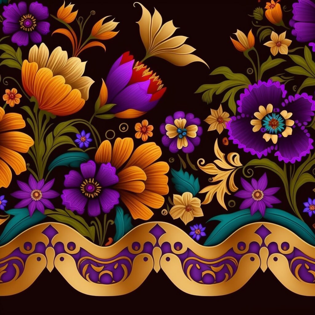 Mexican Flowers Watercolor Vibrant Floral Clipart-purple Floral ...