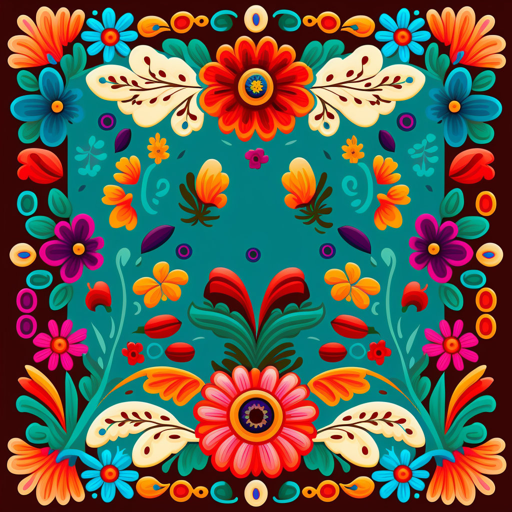 Mexican Flowers - Watercolor Vibrant Floral Clipart-unique Otomi Floral ...