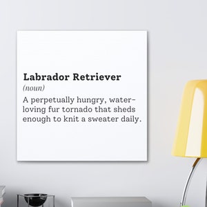 Labrador Retriever Definition Canvas Print | Gift for Labradoodle mom, dad, lover | Labradoodle Wall Decor | Dictionary Format