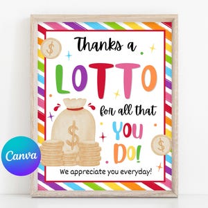 EDYTOWALNY znak doceniania nauczyciela loterii, docenianie nauczyciela loterii, dziękuję Lotto za wszystko, co robisz, docenianie, szablon Canva, TA012