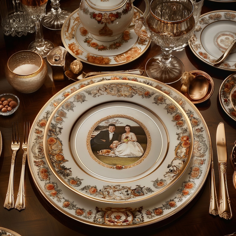 Luxury Personalized Family Photo Fine China Set - Custom Decorative ...