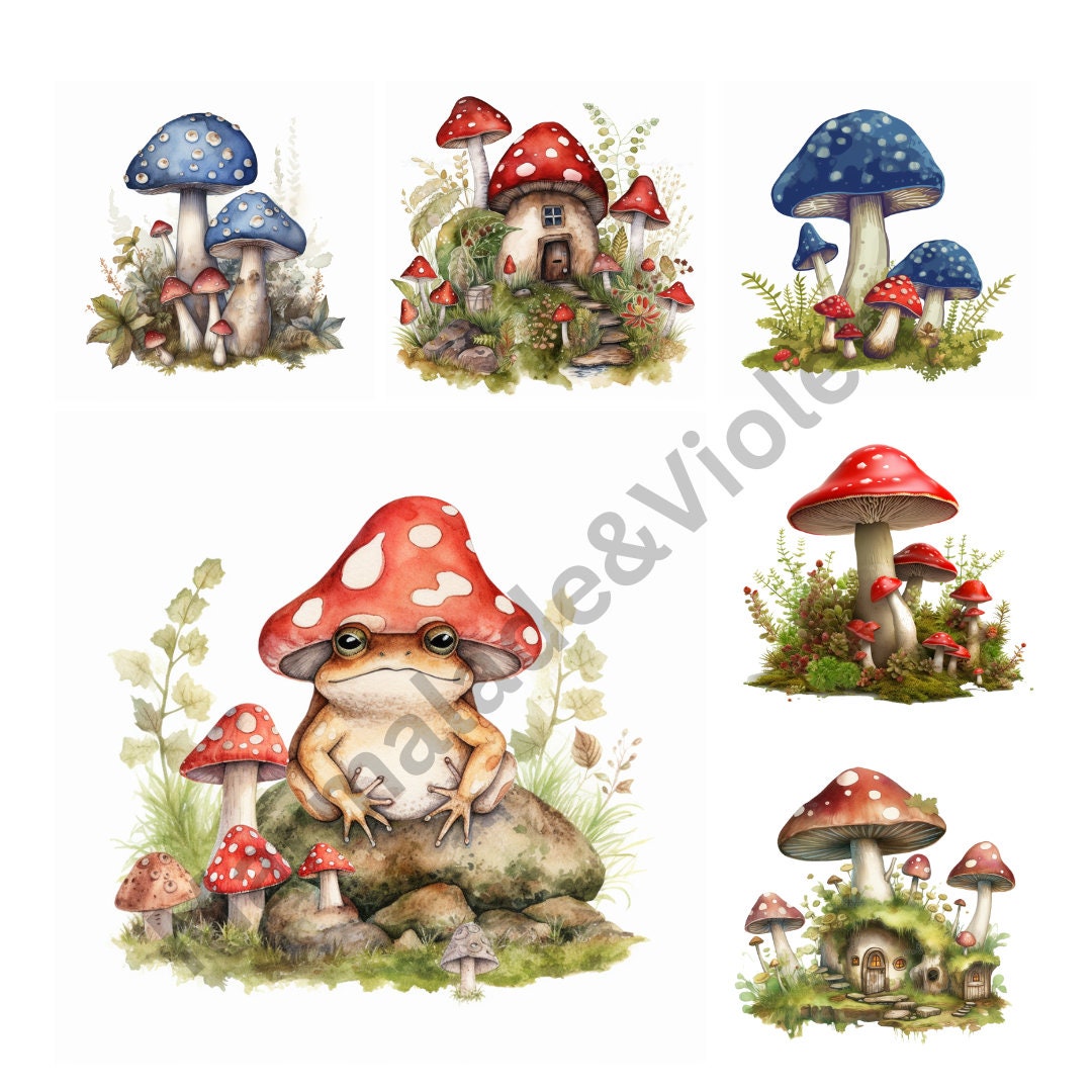 Fun & Whimsical Garden Gnome Clipart -bundle of 20 Gnomes, Toadstools ...