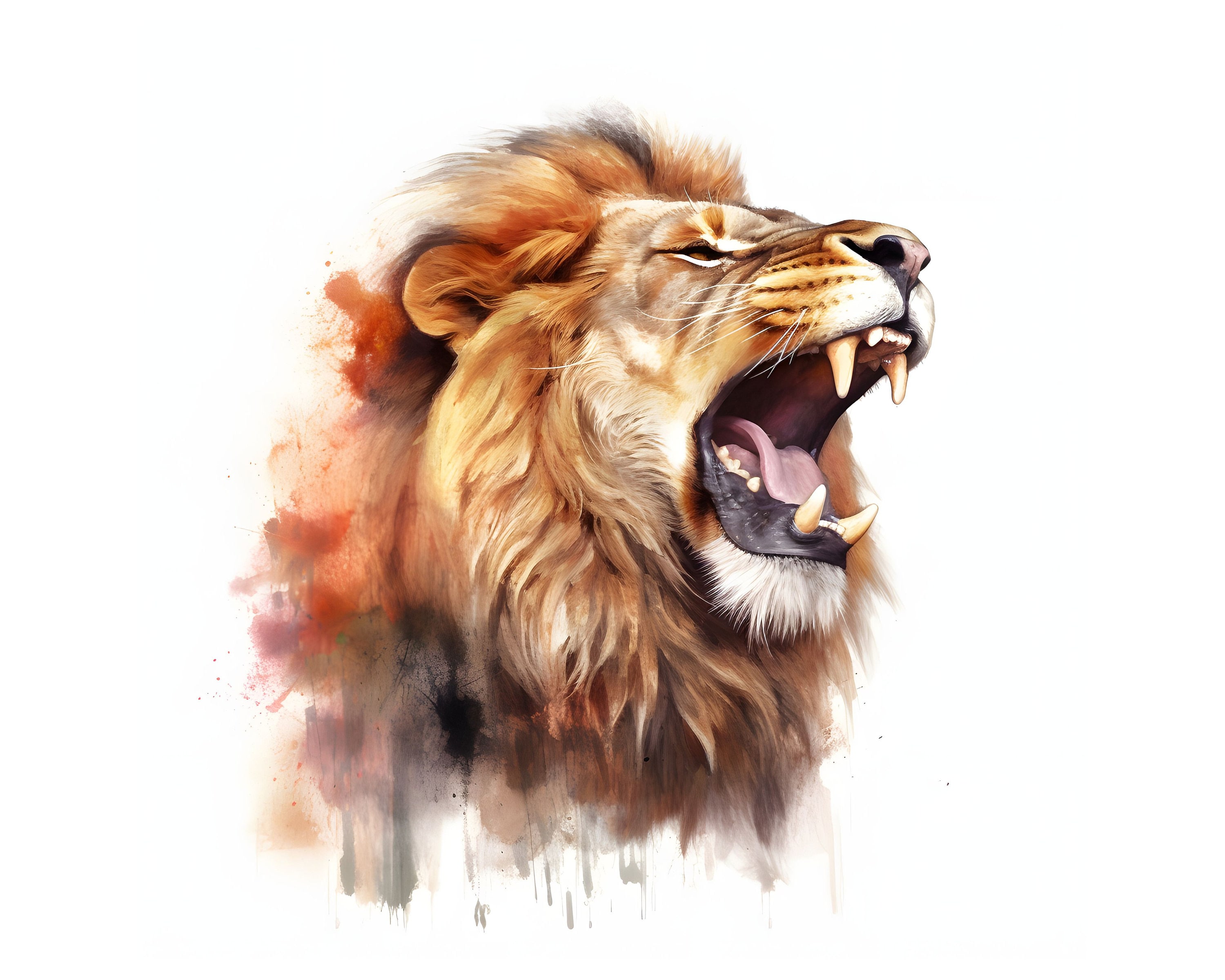 Roaring Lion Clipart 12 High Quality Jpgs Instant Download Card Making ...
