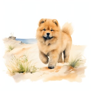 Chow Chow Puppies clipart - 12 High Quality JPGs - instant Download - Card Making, invitations, journals, Scrapbooking, Junk journals