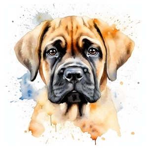 English Mastiff clipart - 12 High Quality JPGs - instant Download - Card Making, invitations, journals, Scrapbooking, Junk journals