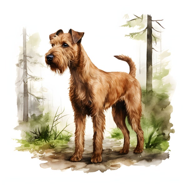 Irish Terrier  clipart - 12 High Quality JPGs - instant Download - Card Making, invitations, journals, Scrapbooking, Junk journals