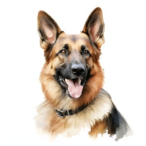 Deutscher Schäferhund Clipart - 12 hochwertige JPGs - sofortiger Download - Kartenherstellung, Einladungen, Journals, Scrapbooking, Junk Journals