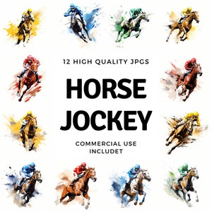 paard jockey clipart - 12 hoge kwaliteit JPG's - direct downloaden - kaarten maken, uitnodigingen, tijdschriften, scrapbooking, ongewenste tijdschriften