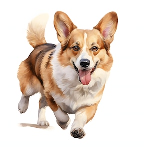 Welsh Corgi clipart - 12 JPG's van hoge kwaliteit - direct downloaden - Card Making, uitnodigingen, tijdschriften, Scrapbooking, Junk journals