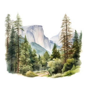 Yosemite National Park clipart - 12 High Quality JPGs - instant Download - Card Making, invitations, journals, Scrapbooking, Junk journals