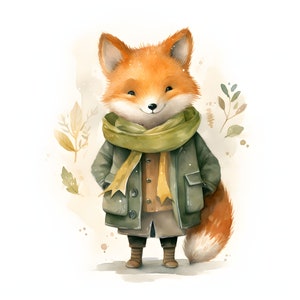 Cute Fox clipart - 12 hoge kwaliteit JPG's - instant Download - Card Making, uitnodigingen, tijdschriften, Scrapbooking, Junk journals