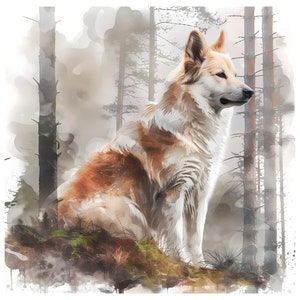 Icelandic Sheepdog clipart - 12 High Quality JPGs - instant Download - Card Making, invitations, journals, Scrapbooking, Junk journals
