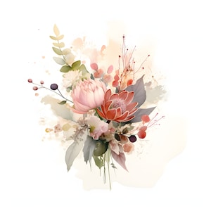 Wedding Bouquet clipart - 11 High Quality JPGs - instant Download - Card Making, invitations, journals, Scrapbooking, Junk journals
