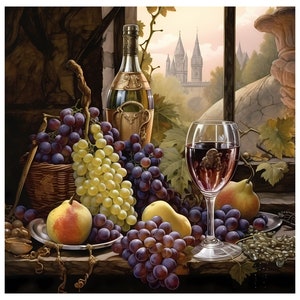 vintage wine painting clipart - 12 High Quality JPGs - instant Download - Card Making, invitations, journals, Scrapbooking, Junk journals