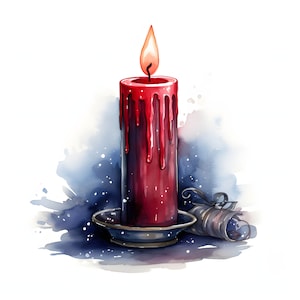 Red Candle Clipart - 12 High Quality Jpgs - Instant Download - Card ...