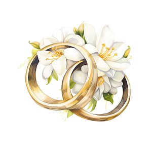 two golden rings clipart - 12 High Quality JPGs - instant Download - Card Making, invitations, journals, Scrapbooking, Junk journals