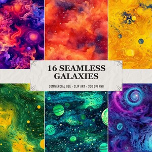 Bunte Galaxie digitales Papier, nahtlose druckbare Texturen druckbare Scrapbook Papier