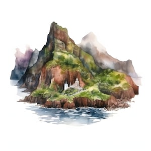 Island Coastline clipart - 12 High Quality JPGs - instant Download - Card Making, invitations, journals, Scrapbooking, Junk journals