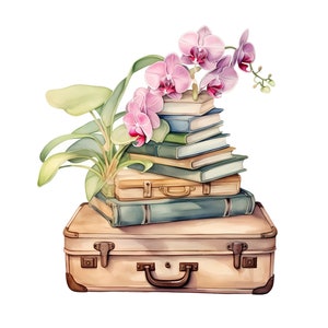 Vintage suitcase clipart - 12 High Quality JPGs - instant Download - Card Making, invitations, journals, Scrapbooking, Junk journals