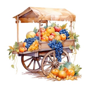 orange cart clipart - 12 High Quality JPGs - instant Download - Card Making, invitations, journals, Scrapbooking, Junk journals