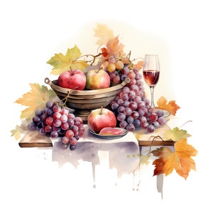 grape still life clipart - 12 High Quality JPGs - instant Download - Card Making, invitations, journals, Scrapbooking, Junk journals