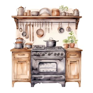 rustic kitchen clipart - 12 High Quality JPGs - instant Download - Card Making, invitations, journals, Scrapbooking, Junk journals