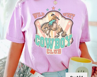 Wild West T-Shirt, Cowboy Club Tee, Comfort Colors Unisex Top, Western Gift for Her