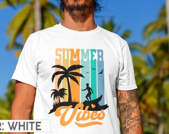 Summer Vibes Shirt,Summer Vacation Tee,Summer Tee,Beach shirts,Vintage Summer Vibes Shirt,Colorful Holiday Shirt,Retro Summer Vibes Tshirt,