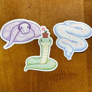 Leuke glanzende vinylstickers Snake Friends - individueel OF stickerpakket!