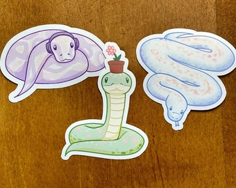 Snake Friends Cute Glossy Vinyl Stickers - Individual OR Sticker Pack!