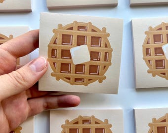 Waffle Sticky Notes - Cute Breakfast Sticky Notepad for office and home