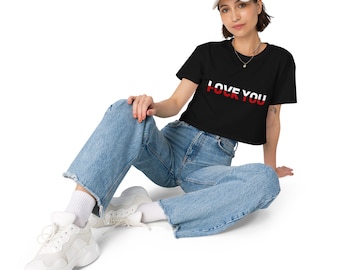 Love You F # k You Frauen Crop Top