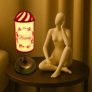 Lampe de chevet, Lampe personnalisée, Lampe de bureau personnalisée, Lampe de table personnalisée, Lampe de chambre d'enfant, Cadeau, Lampe de table de chevet carte imprimée en 3D,