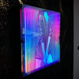 3 Pieces Abstract Wall Art | Led Wall Art | Woman Wall Art | Boho Wall Art | Feminen Wall Art | Office Wall Art | Led Wall Decor | Best Gift