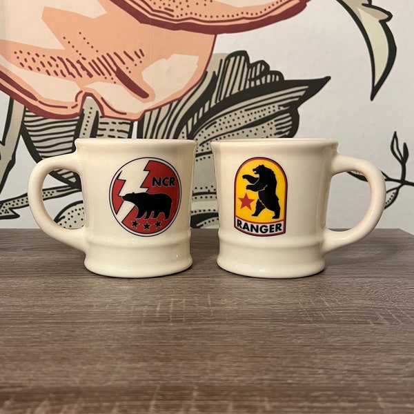 Fallout NCR Ranger Military Mug // Funny Unique Custom Ceramic // Coffee Tea Soup // Christmas Birthday Anniversary Gift