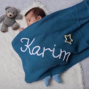 Custom Baby Name Blanket,Hand Embroidered Blanket,Personalized Baby Blanket,Newborn Blanket,Baby shower Gift,Newborn Gift