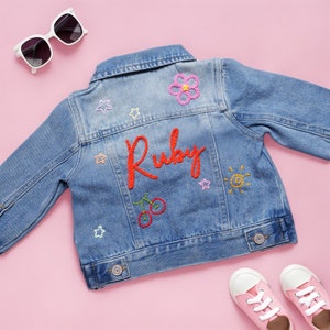 Chaqueta de mezclilla para bebé personalizada, Chaqueta de mezclilla para niños pequeños con nombre, Chaqueta de mezclilla para bebé personalizada, Regalo de baby shower, Regalo de cumpleaños para bebé