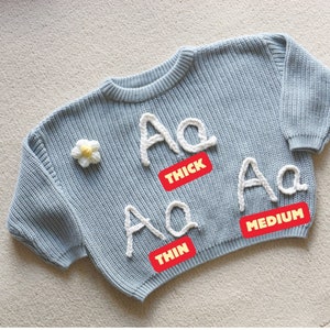 Personalized Hand Embroidered Baby and Toddler Sweaters,Customized Name Baby Sweaters, Newborn Gift,Baby Shower Gift,Gift For Baby Boy Girls zdjęcie 8