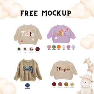 Cute Customized Name Baby Sweaters, Adorable Personalized Hand-Embroidered Sweaters for Babies and Toddlers image 5