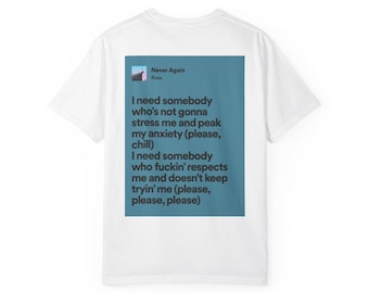 Russ Lyrics Unisex Garment-Dyed T-shirt, Merch for Concert Tour, Run Into the Wild, Album Cover Tee