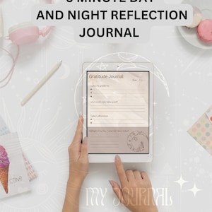 The five minute Gratitude Daily Journal | Daily Gratitude | Digital Journal for Ipad, Goodnotes | Mental Health, Self care & Mindfulness.
