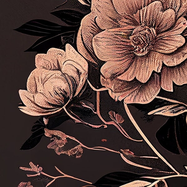 Set of 12, Flower Art Prints, Botanical Wall Art, Clip Art Posters, Custom Curated Set, Easy Digital Download PNG