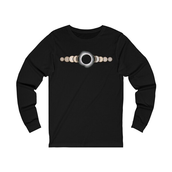 True Images of the Eclipse! A Collectable Historical Record of the 2024 Eclipse Progression - Unisex Jersey Long Sleeve Tee