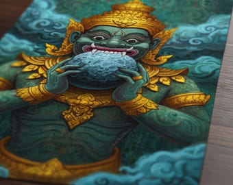 Khmer Yeak Rahu Giant Poster | Khmer Art, Cambodia Poster