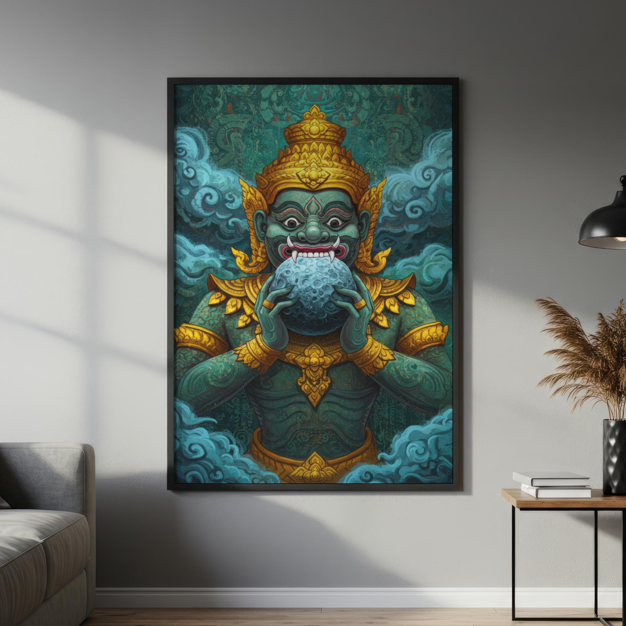 Khmer Yeak Rahu Giant Poster | Khmer Art, Cambodia Poster