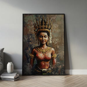 Khmer Apsara Art Print | Cambodian Dancer Wall Art, Traditional Southeast Asian Decor, Angkor Wat Inspired Artwork, Khmer Culture