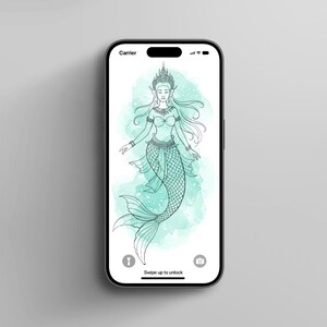 Sovann Macha iPhone Wallpaper | Khmer Mermaid Phone Background, Cambodian Mythology Lock Screen, Reamker Digital Art, Southeast Asian Art